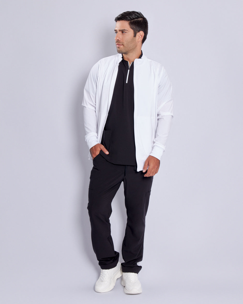 chamarra quirurgica capella blanco para hombre