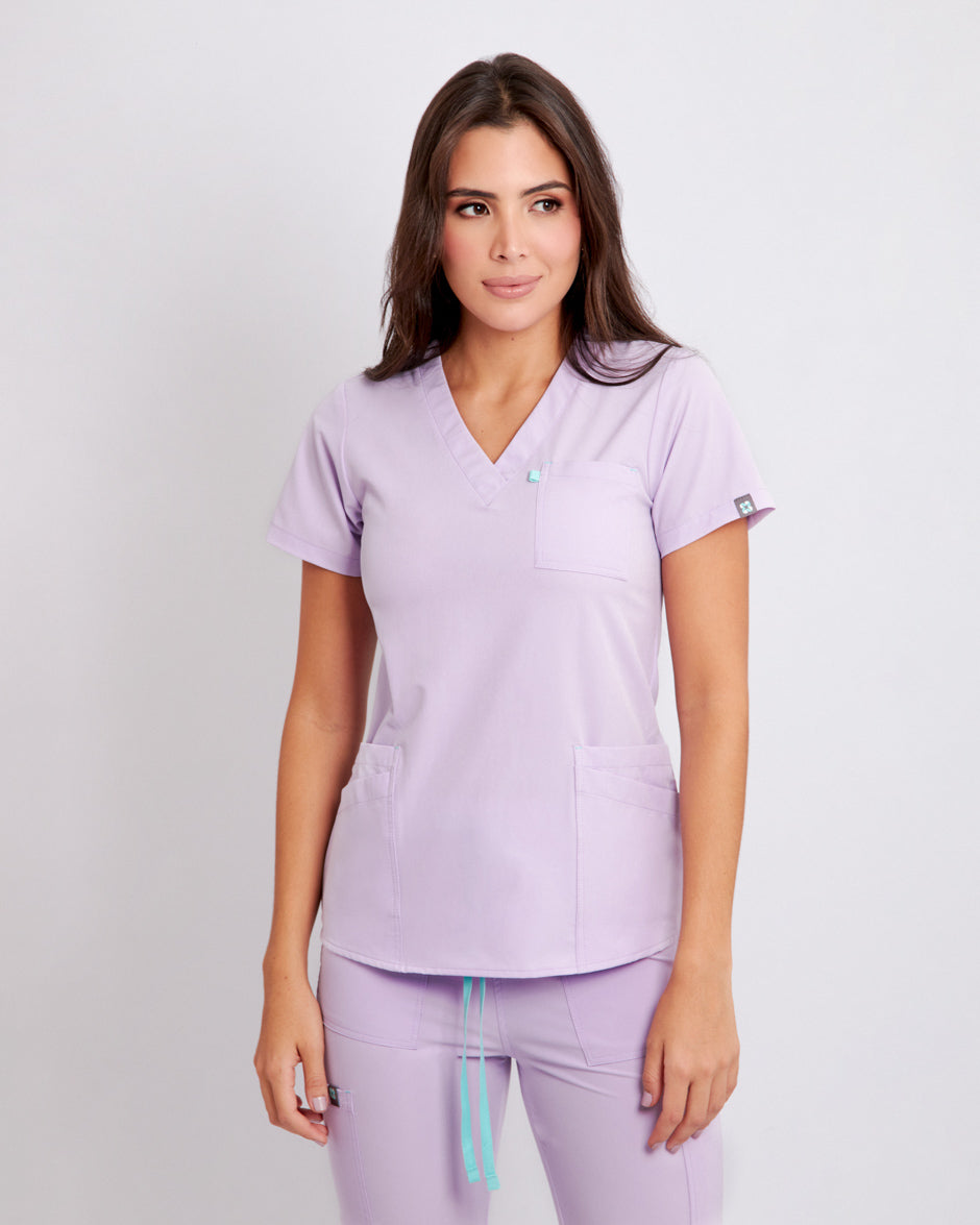 blusa medica uniforme antifluidos galaxy lila para mujer