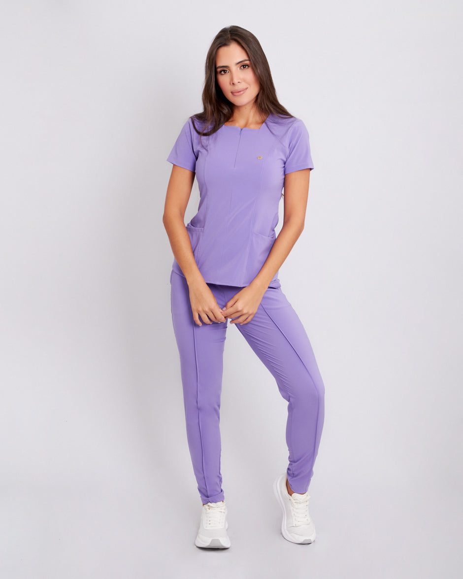 Scrub blusa médica antifluidos acuario morado dalia para mujer