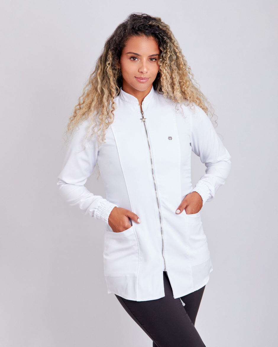 bata médica uniforme antifluidos gravity blanco para mujer Mexico