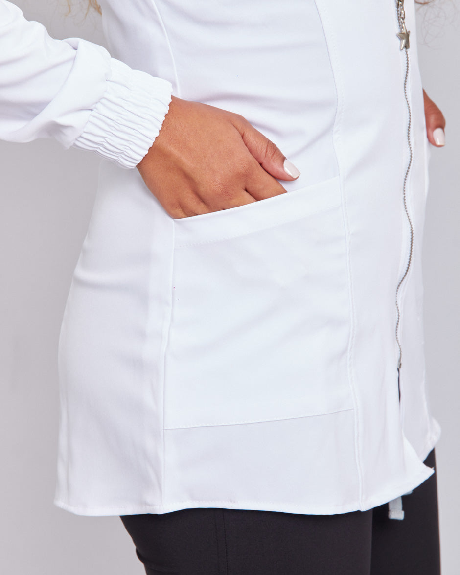 bata médica uniforme gravity blanco para mujer