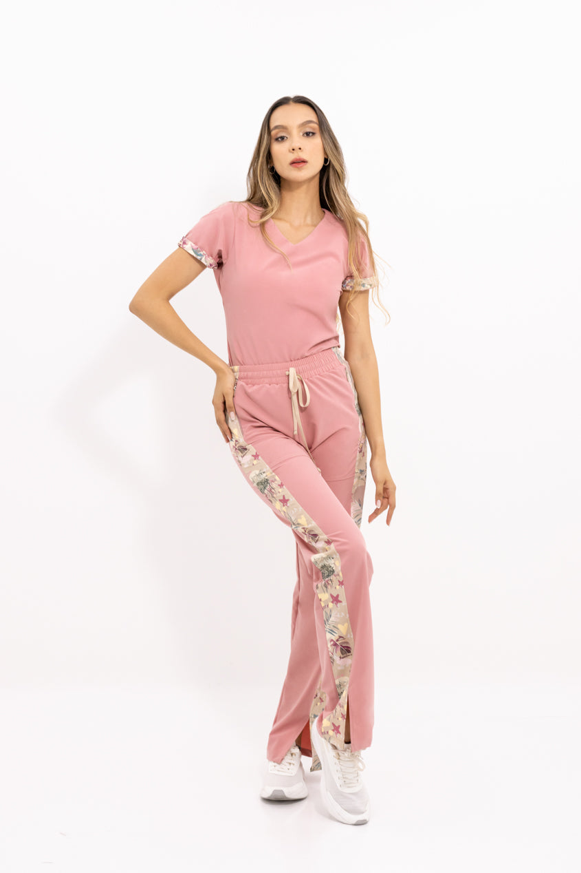 Blusa médica scrub quirúrgico bella old rose para mujer