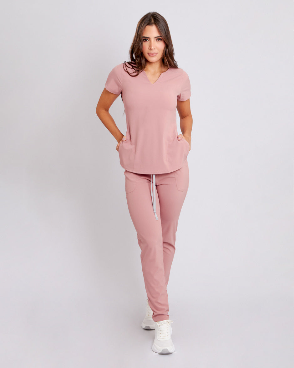 blusa medica scrub quirurjico new moon palo de rosa para mujer