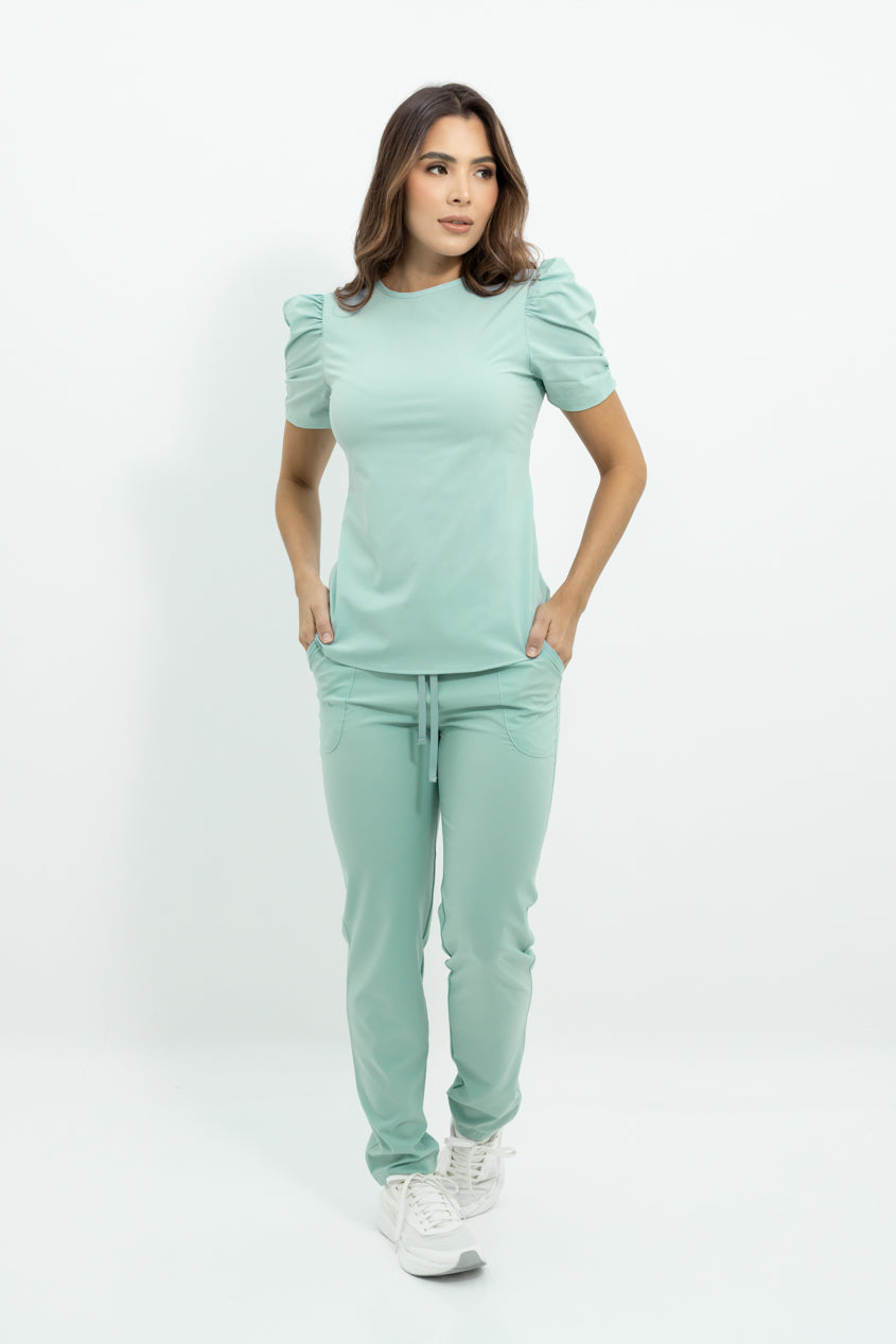 blusa medica scrub quirurjico new sky verde malva para mujer