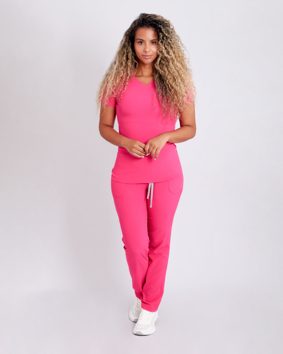 blusa medica scrub quirurjico new space fucsia para mujer