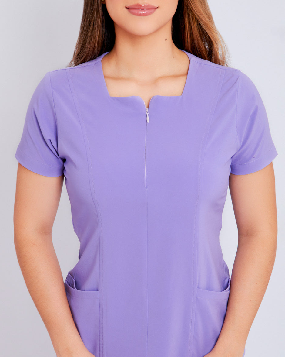 Blusa médica uniforme antifluidos acuario morado dalia para mujer