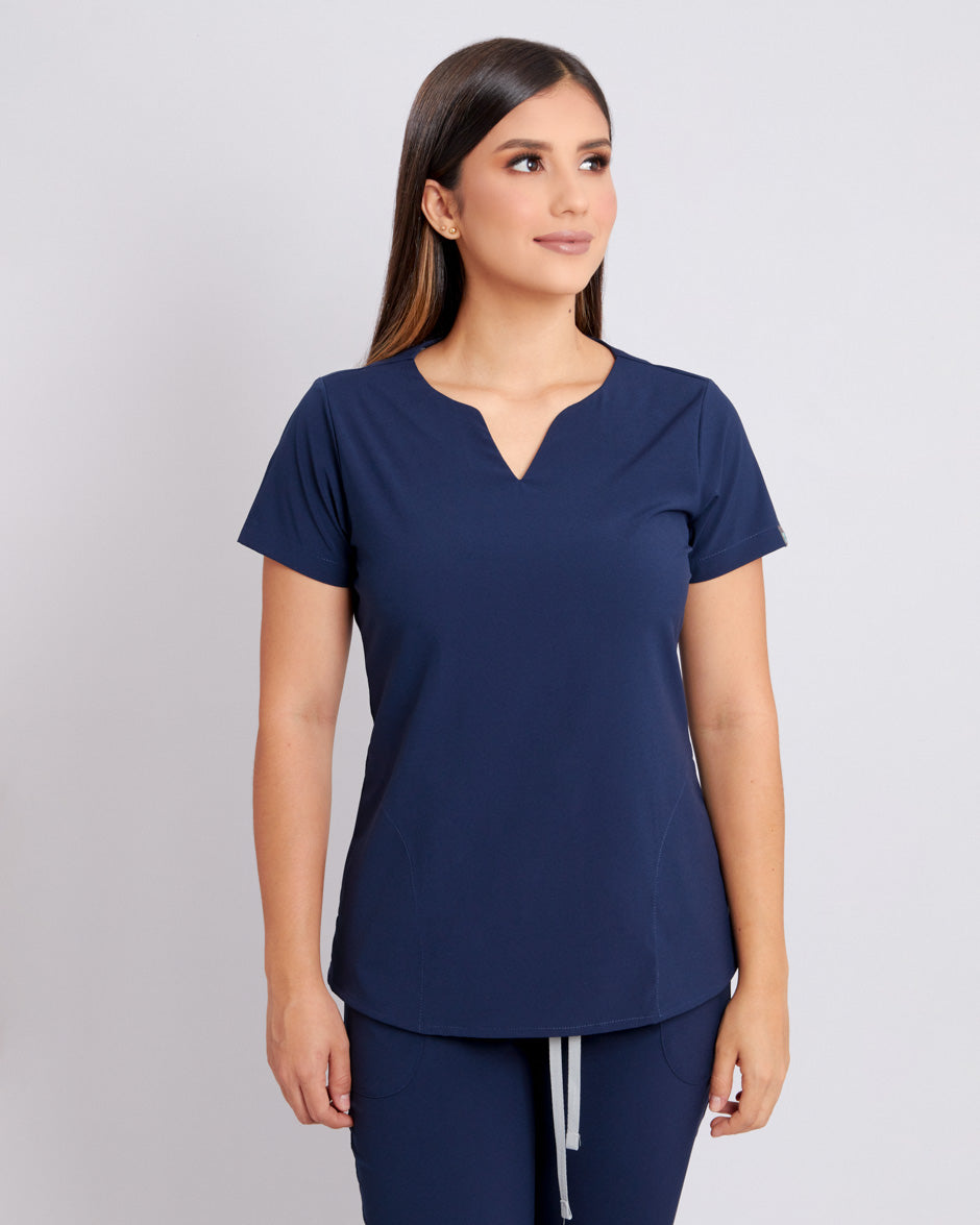 blusa medica uniforme antifluidos new moon azul navy para mujer