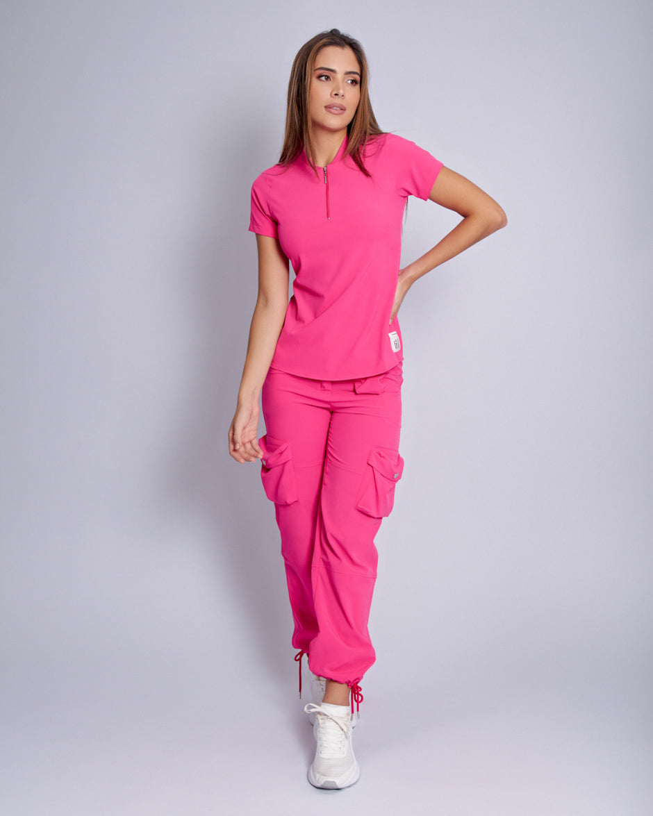 blusa medica uniforme antifluidos piscis fucsia