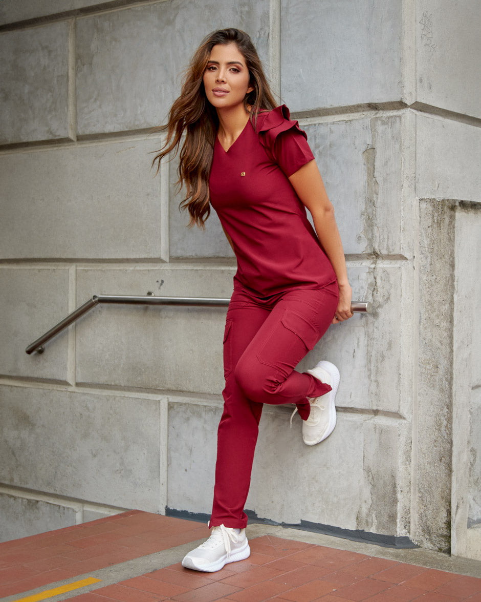 blusa medica uniforme antifluidos polux vinotinto