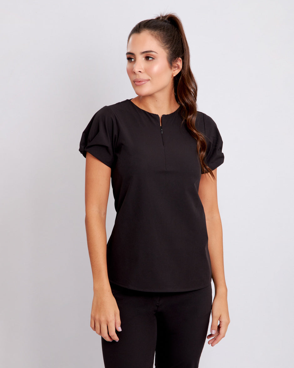 blusa antifluidos vega negro para mujer