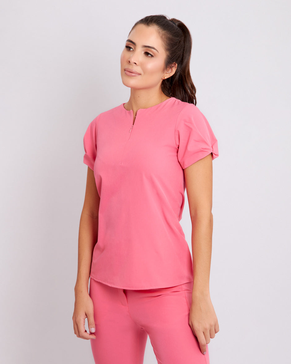 blusa medica uniforme vega rosa barbie para mujer