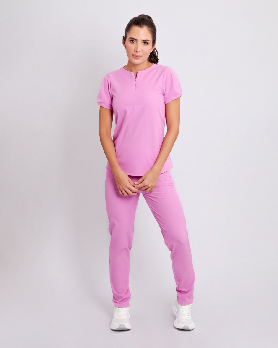 blusa medica uniforme antifluidos vega violeta comoda