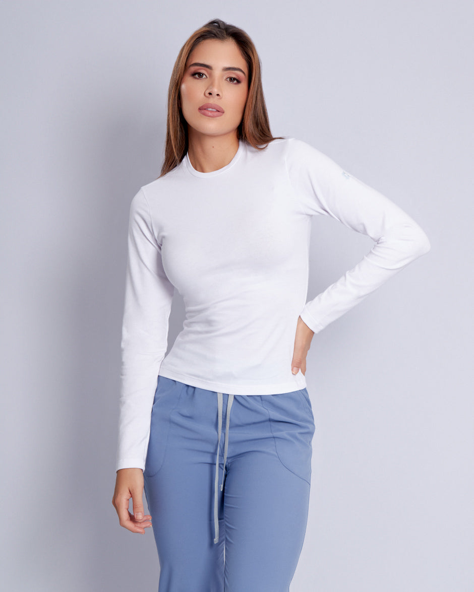 blusa scrub quirurjico cosmic blanco para mujer