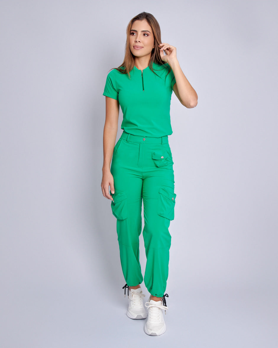 blusa scrub quirurjico piscis deep green para mujer