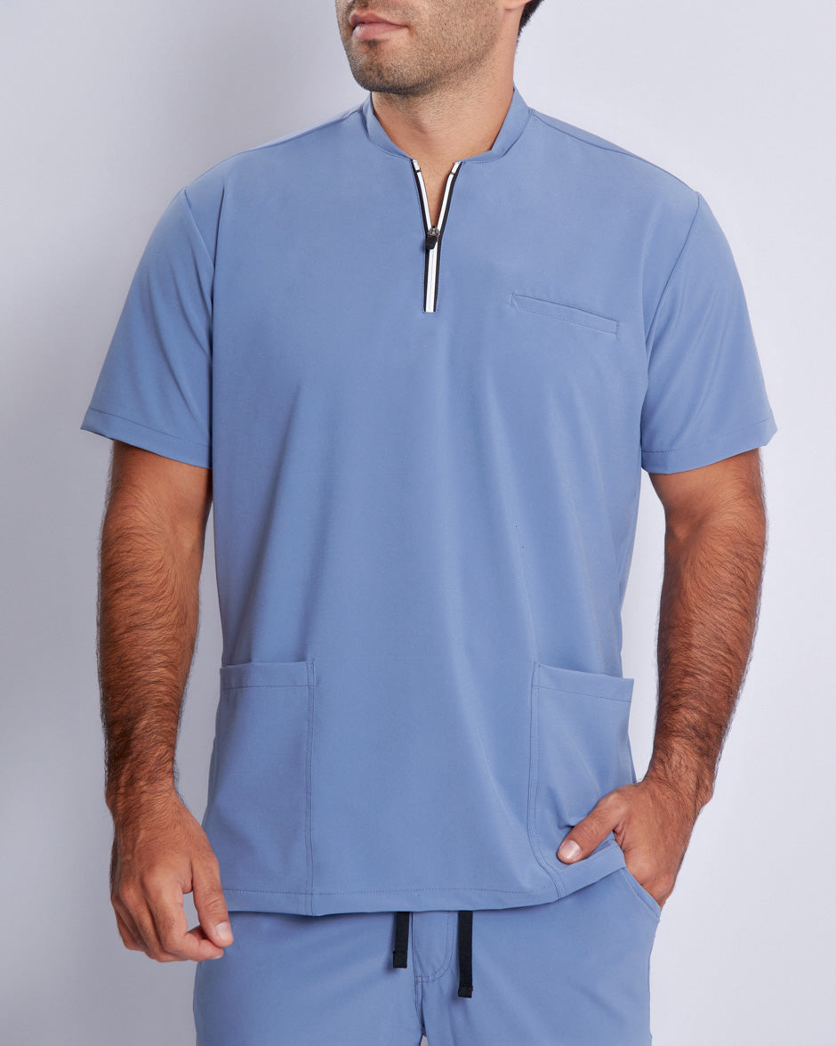 camisa medica antifluidos leo azul estelar para hombre