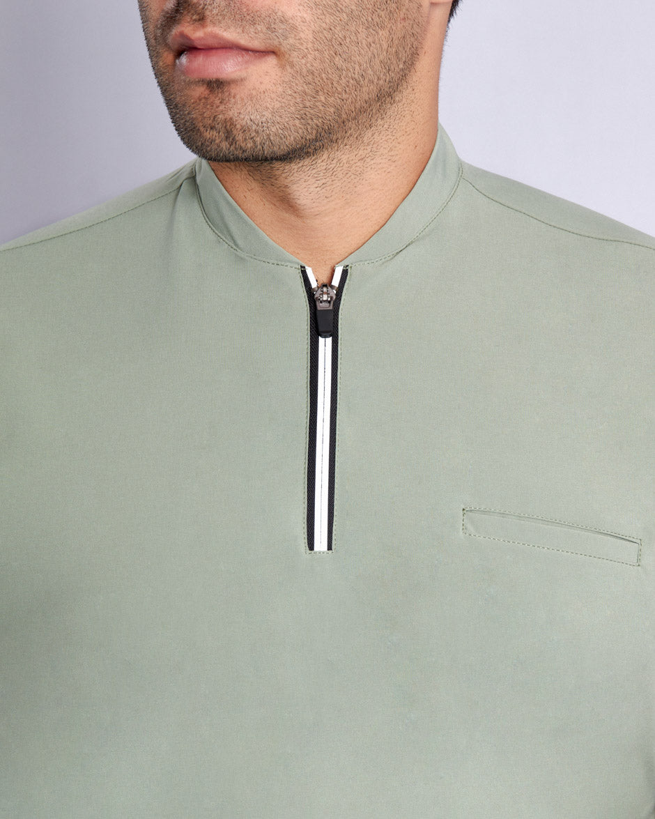 camisa medica leo verde pistacho para hombre