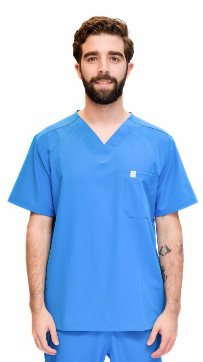 camisa medica uniforme pluton azul rey