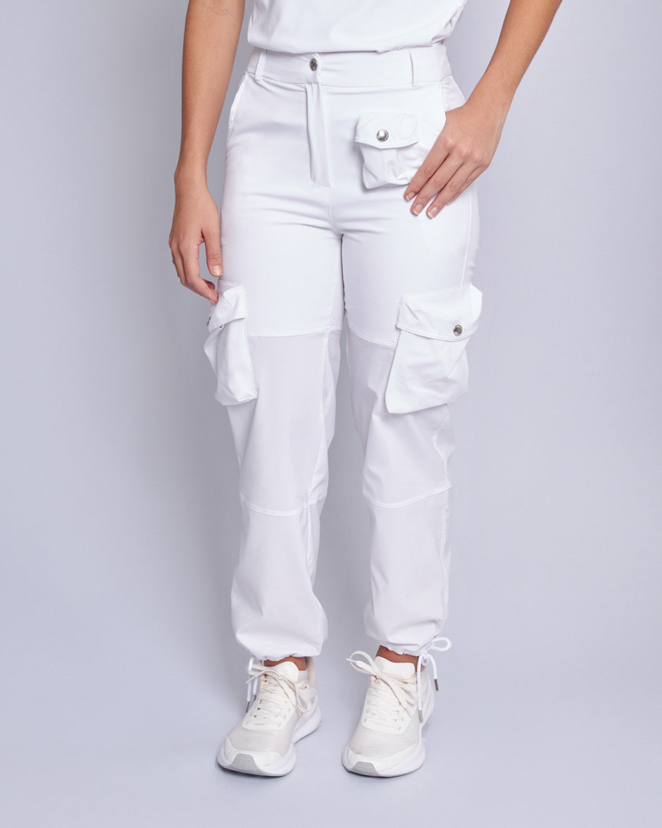 pantalon medica uniforme antifluidos piscis blanco para mujer