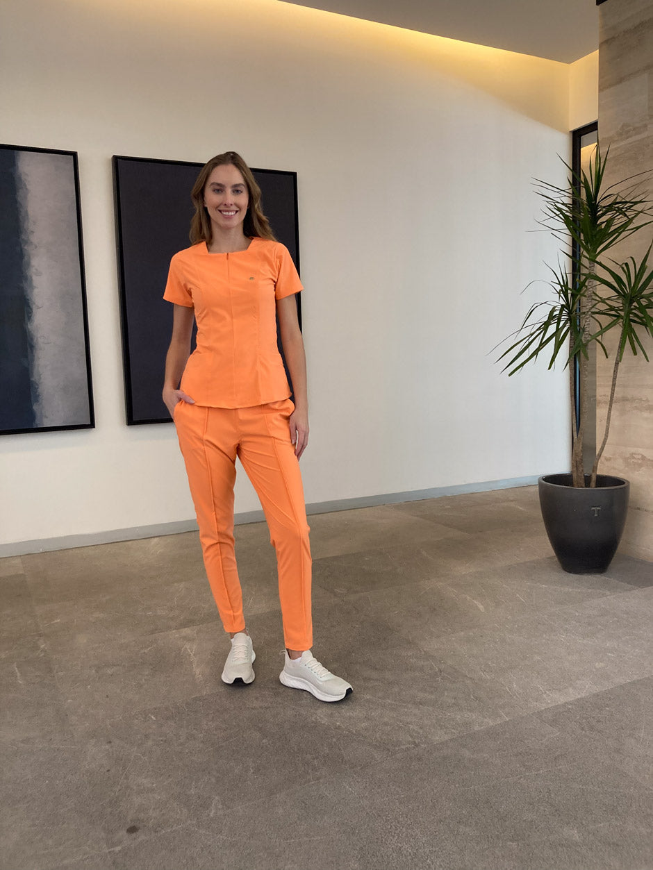 pantalon medico acuario naranja para mujer