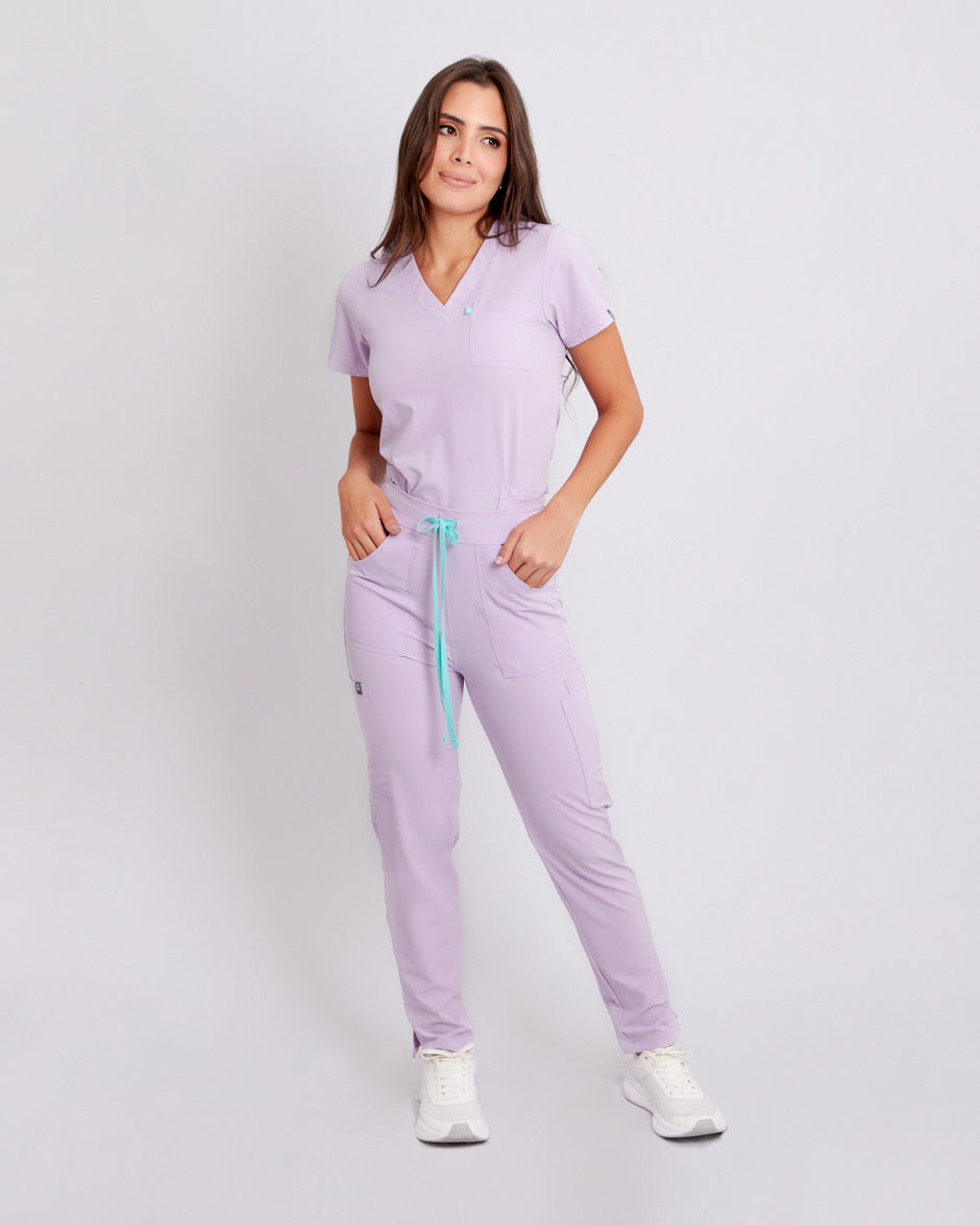 pantalon medico uniforme antifluidos galaxy lila