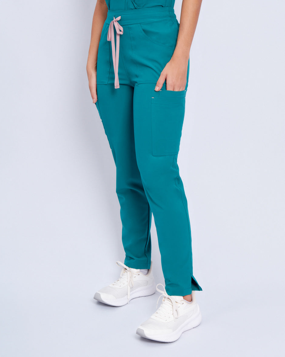 pantalon medico uniforme antifluidos galaxy verde esmeralda para mujer