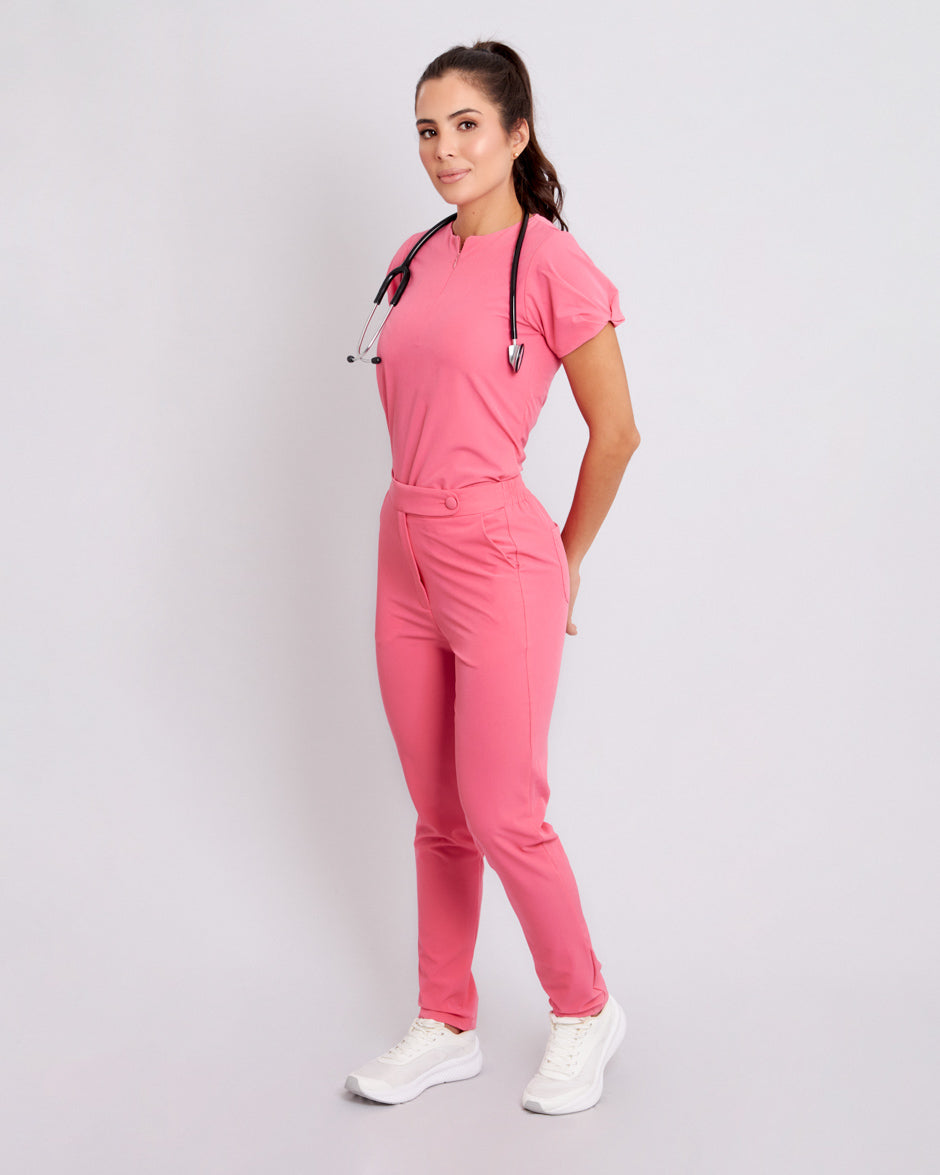 pantalon scrub medico sirius rosa barbie para mujer