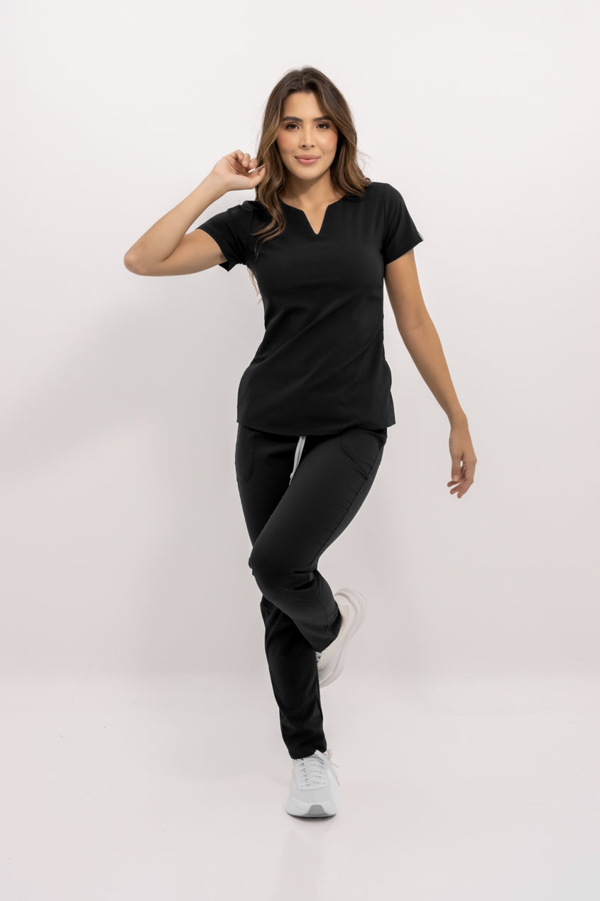 pantalon scrub quirurjico new comet negro para mujer