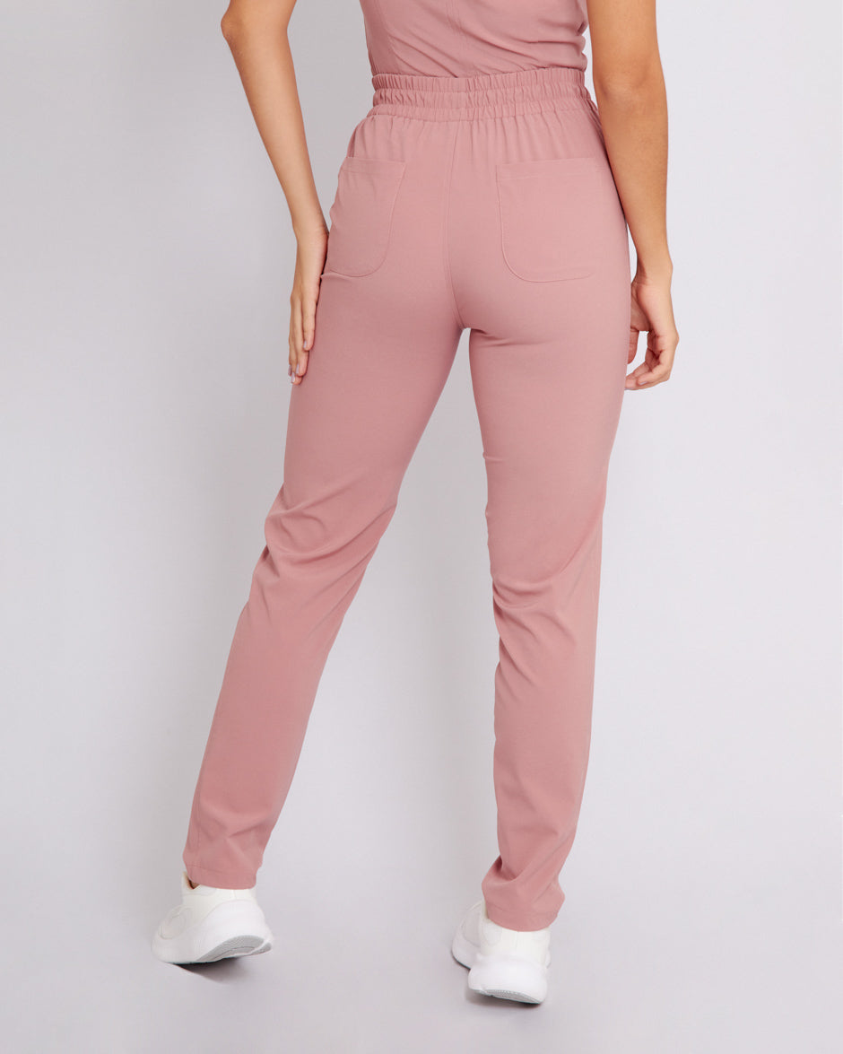 pantalon scrub quirurjico new solar palo de rosa para mujer