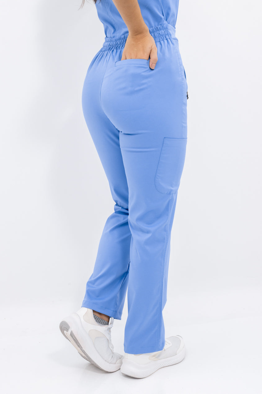 pantalon uniforme antifluidos agua azul provence para mujer