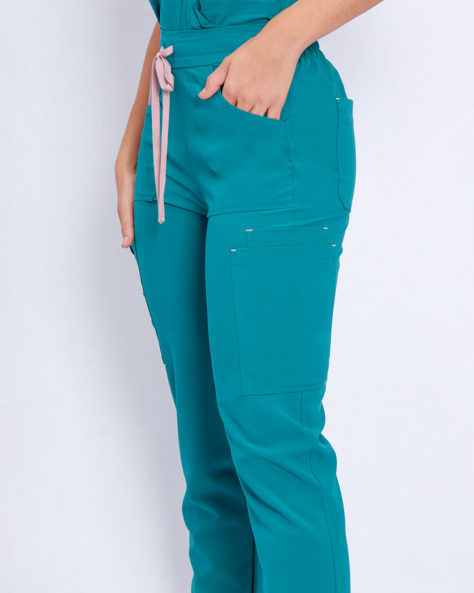 pantalon uniforme antifluidos galaxy verde esmeralda para mujer